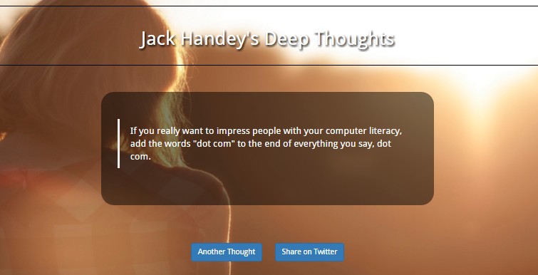 Jack Handey Quote Generator - JavaScript, jQuery